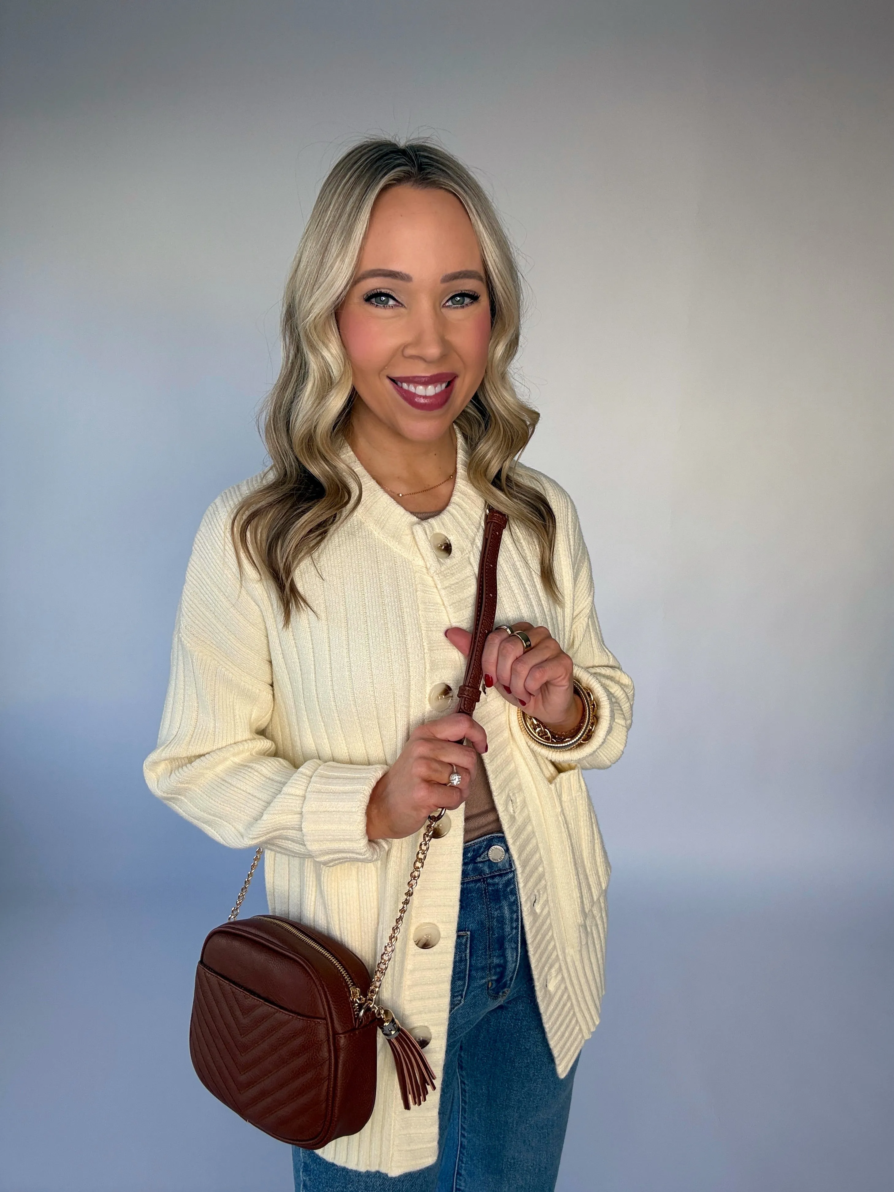 VARLEY Pensdale Relaxed Knit Cardigan - Egret