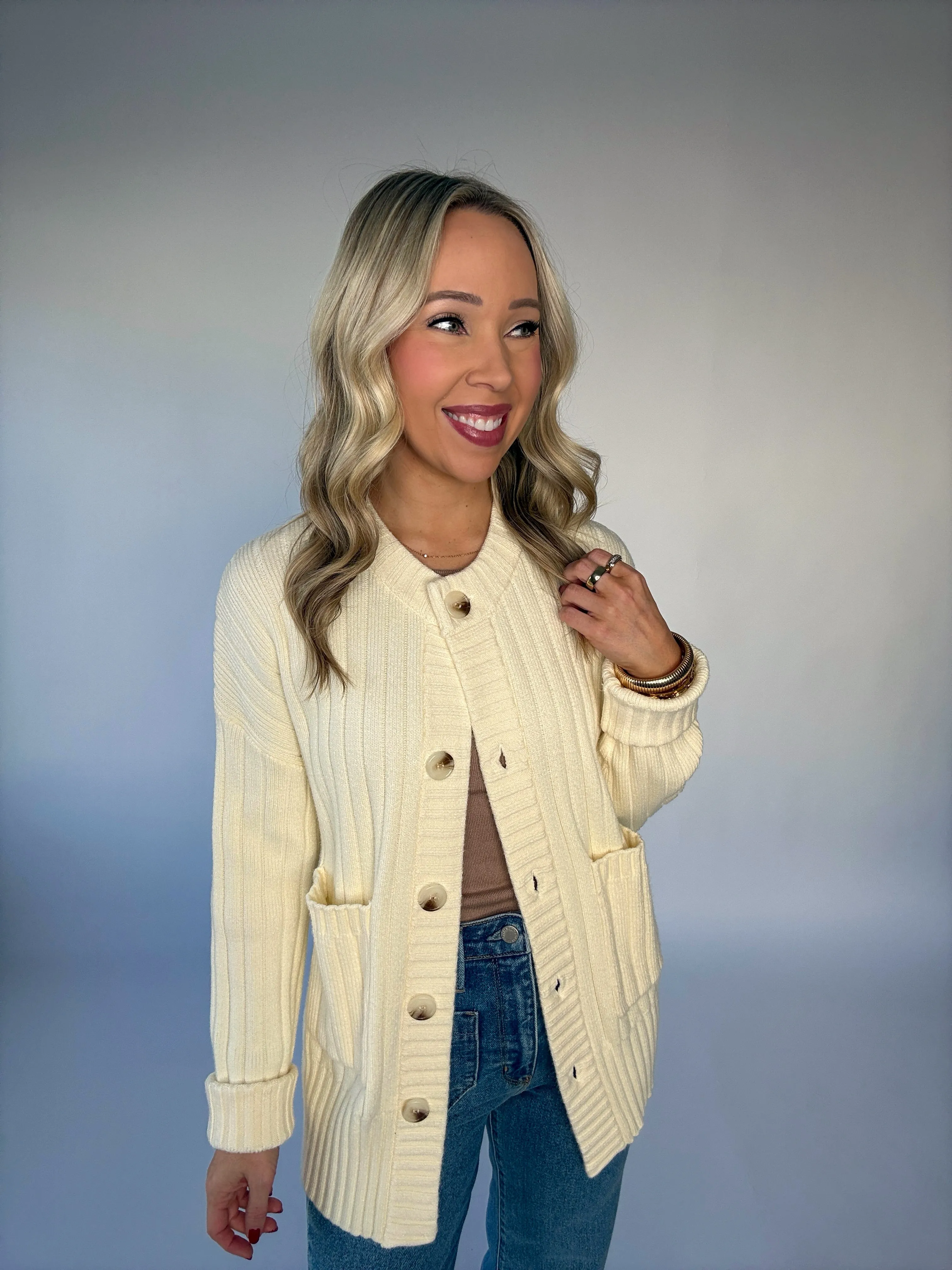 VARLEY Pensdale Relaxed Knit Cardigan - Egret