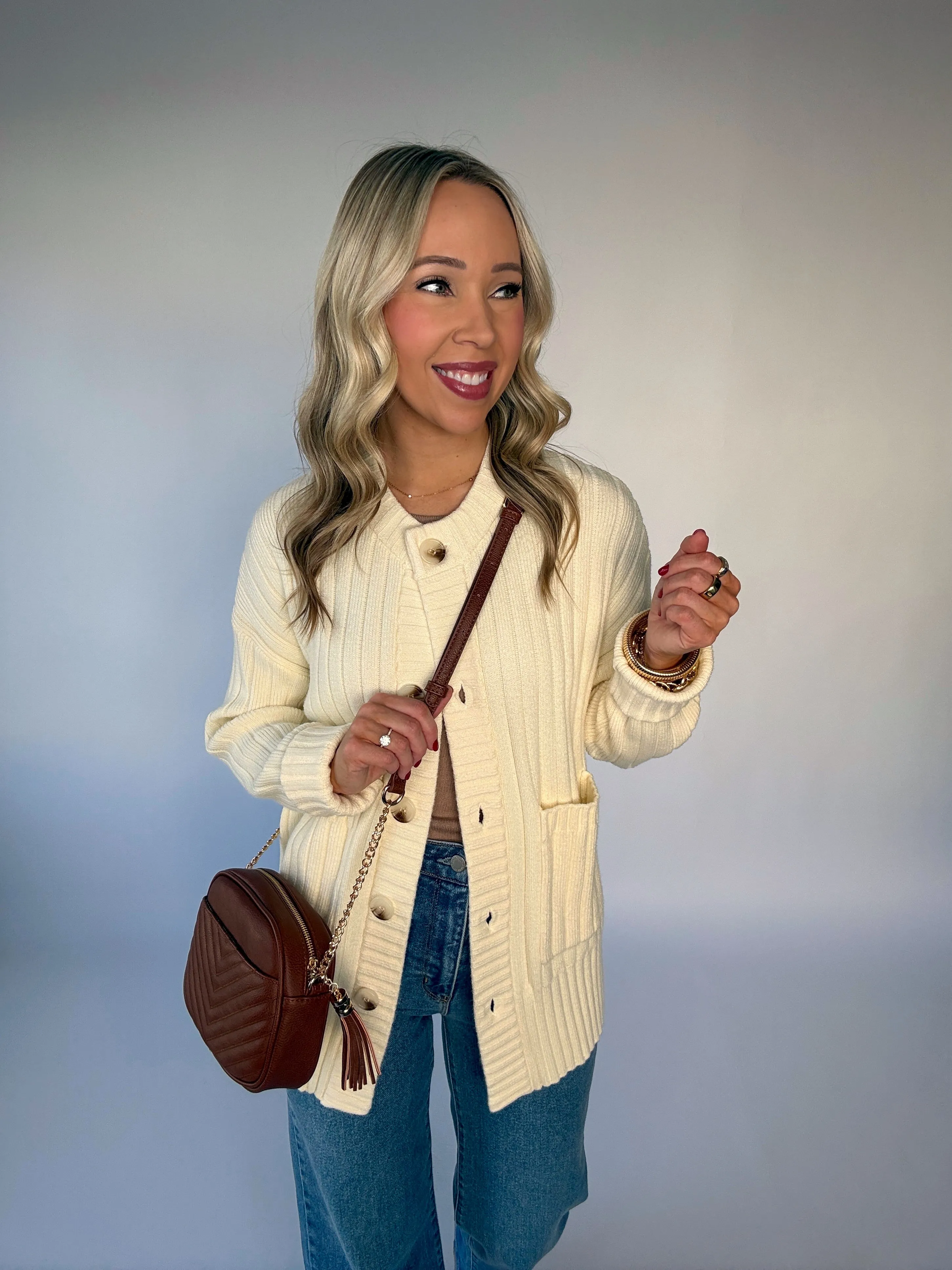 VARLEY Pensdale Relaxed Knit Cardigan - Egret