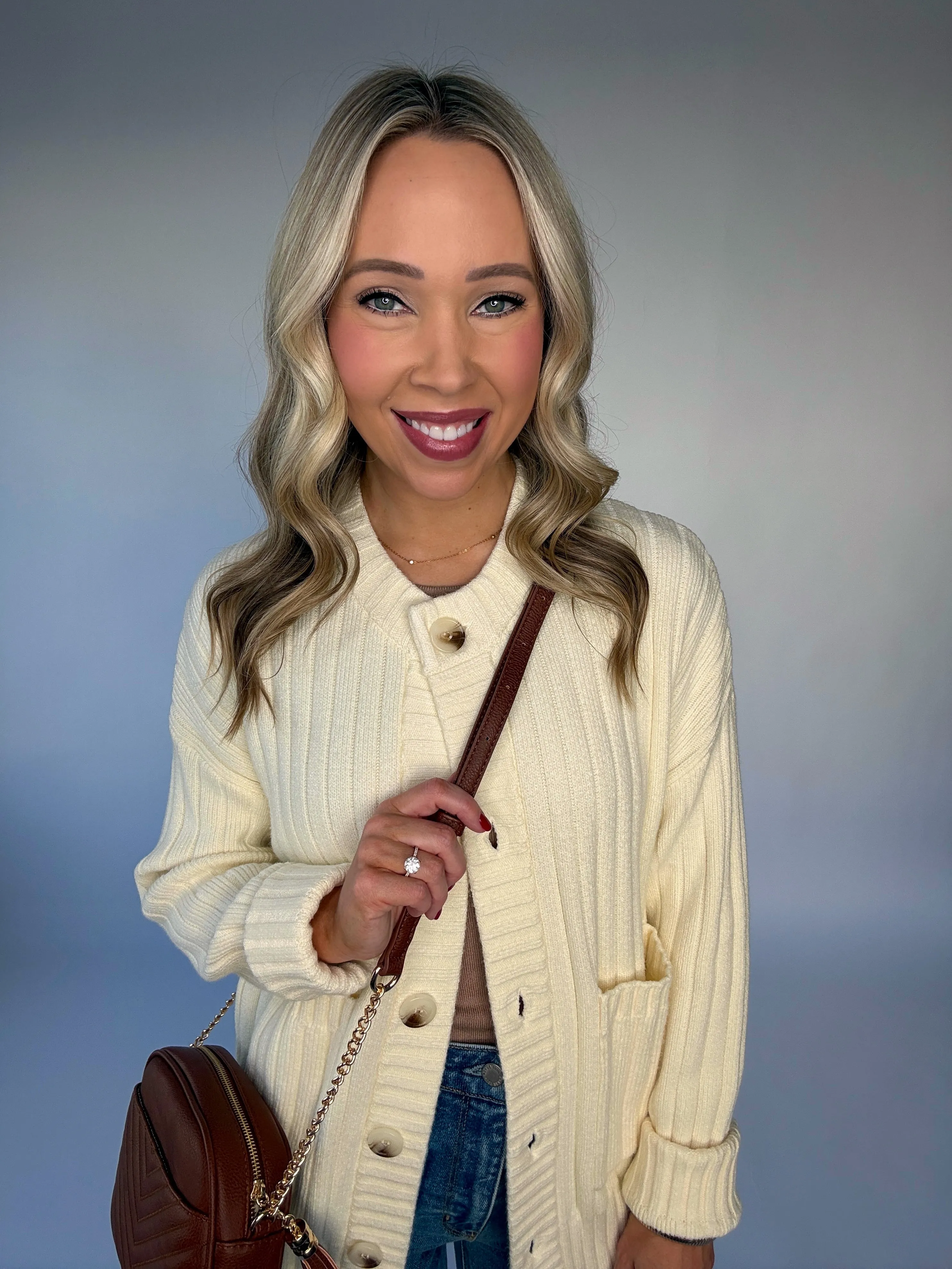 VARLEY Pensdale Relaxed Knit Cardigan - Egret