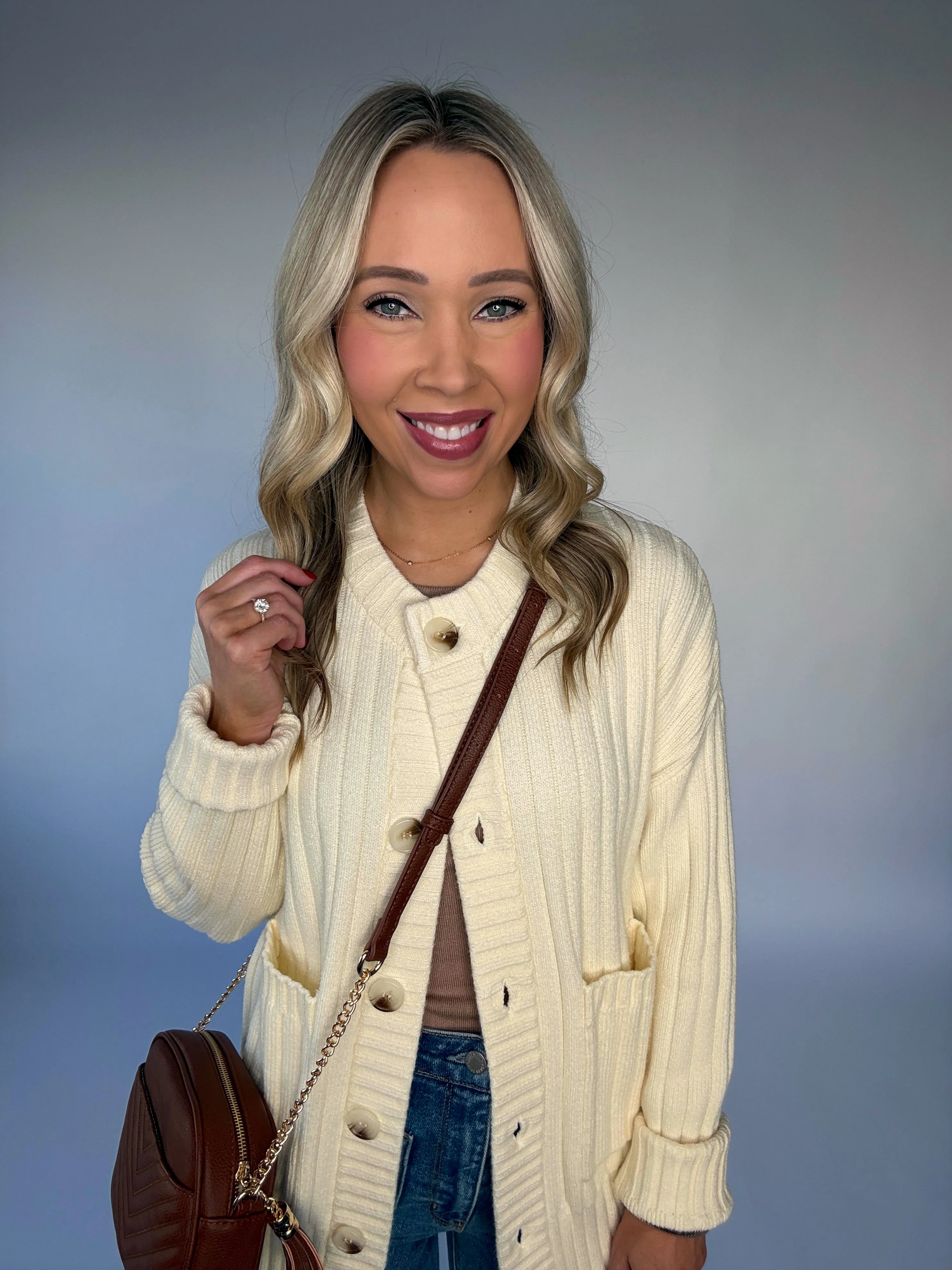 VARLEY Pensdale Relaxed Knit Cardigan - Egret