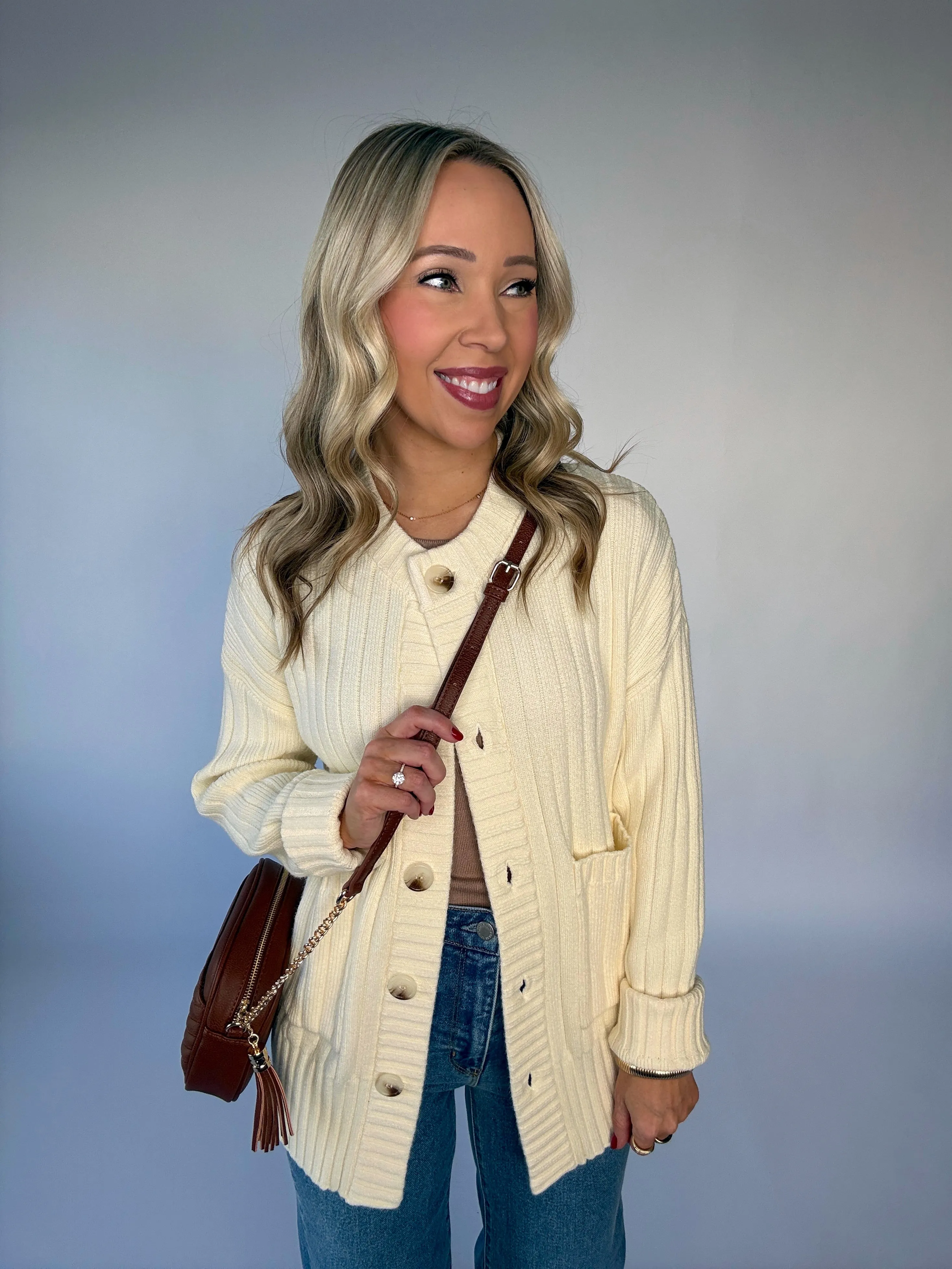 VARLEY Pensdale Relaxed Knit Cardigan - Egret