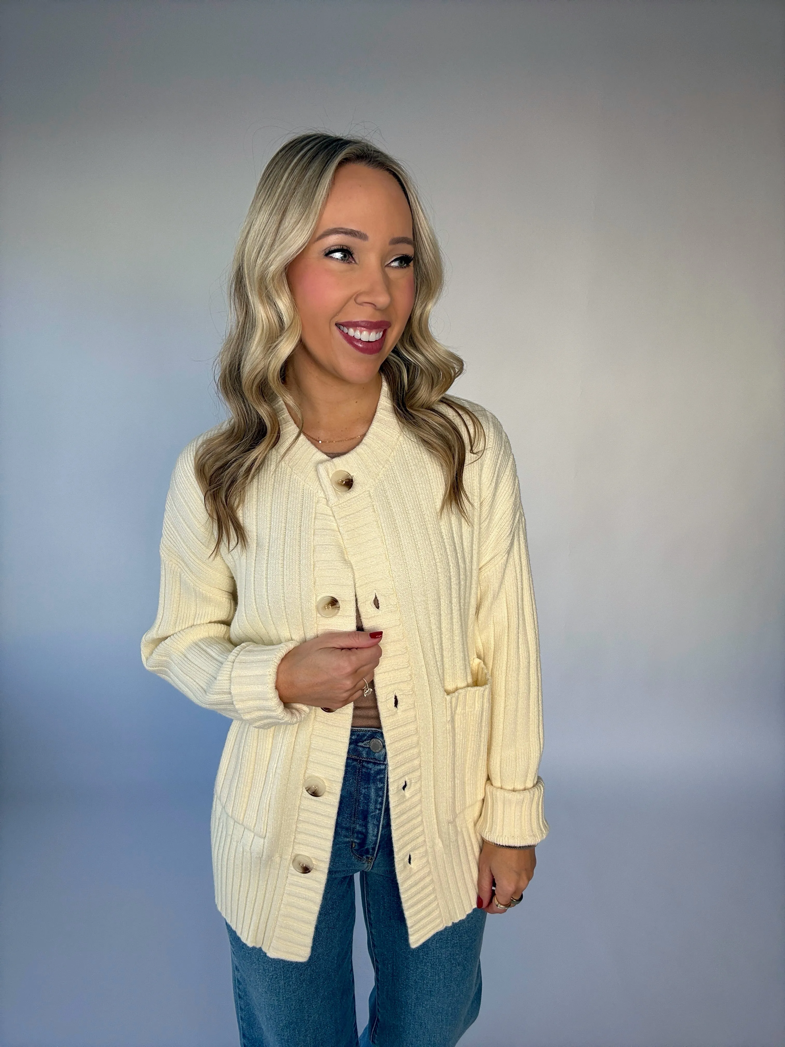 VARLEY Pensdale Relaxed Knit Cardigan - Egret