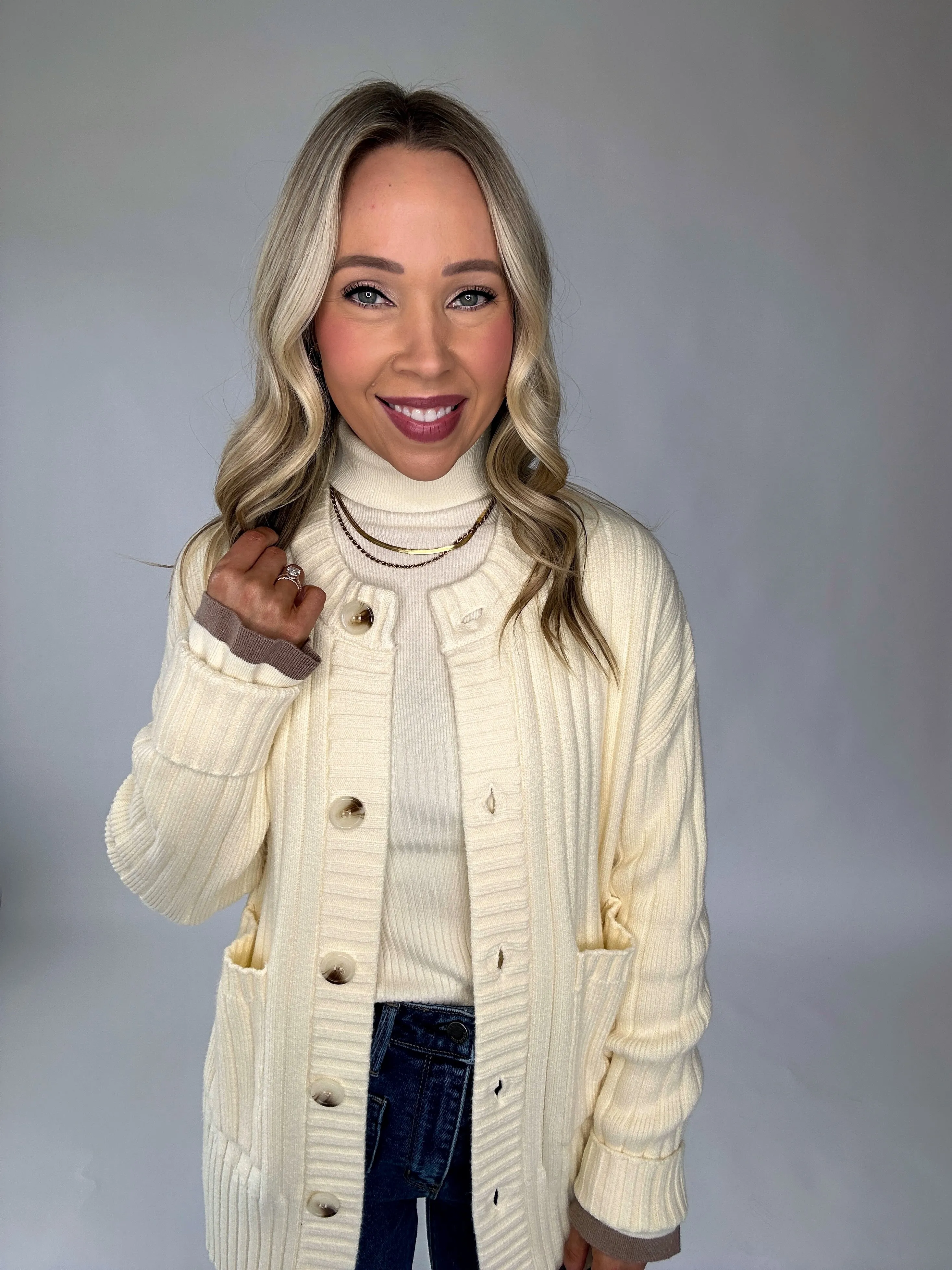 VARLEY Pensdale Relaxed Knit Cardigan - Egret