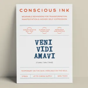 Veni Vidi Amavi (I came, I saw, I loved) Latin Manifestation Tattoo
