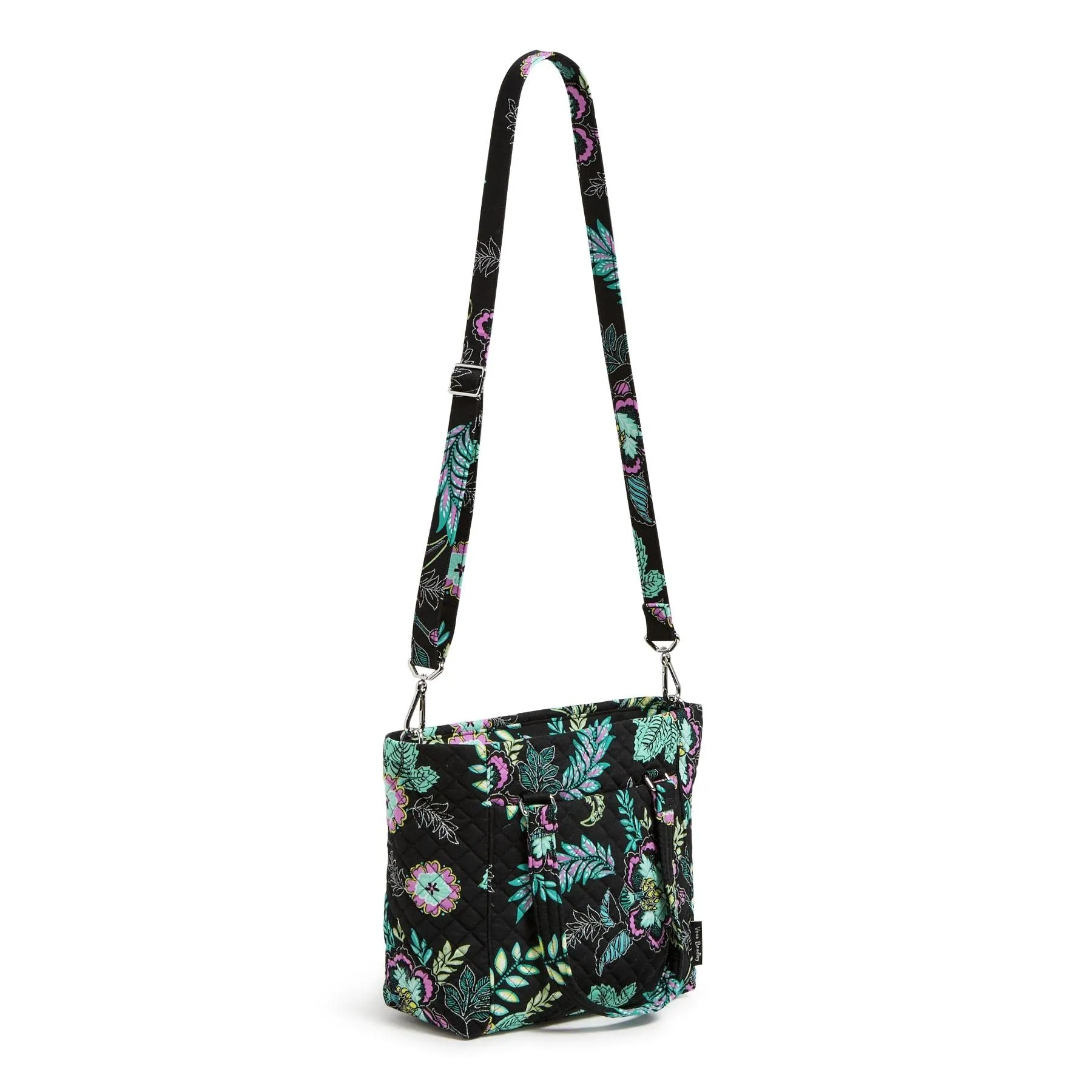 Vera Bradley Women's Cotton Multi-Strap Shoulder Satchel Purse, Island Garden - Recycled Cotton, One Size