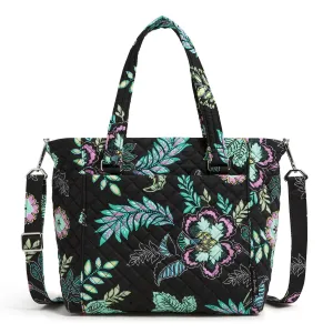 Vera Bradley Women's Cotton Multi-Strap Shoulder Satchel Purse, Island Garden - Recycled Cotton, One Size