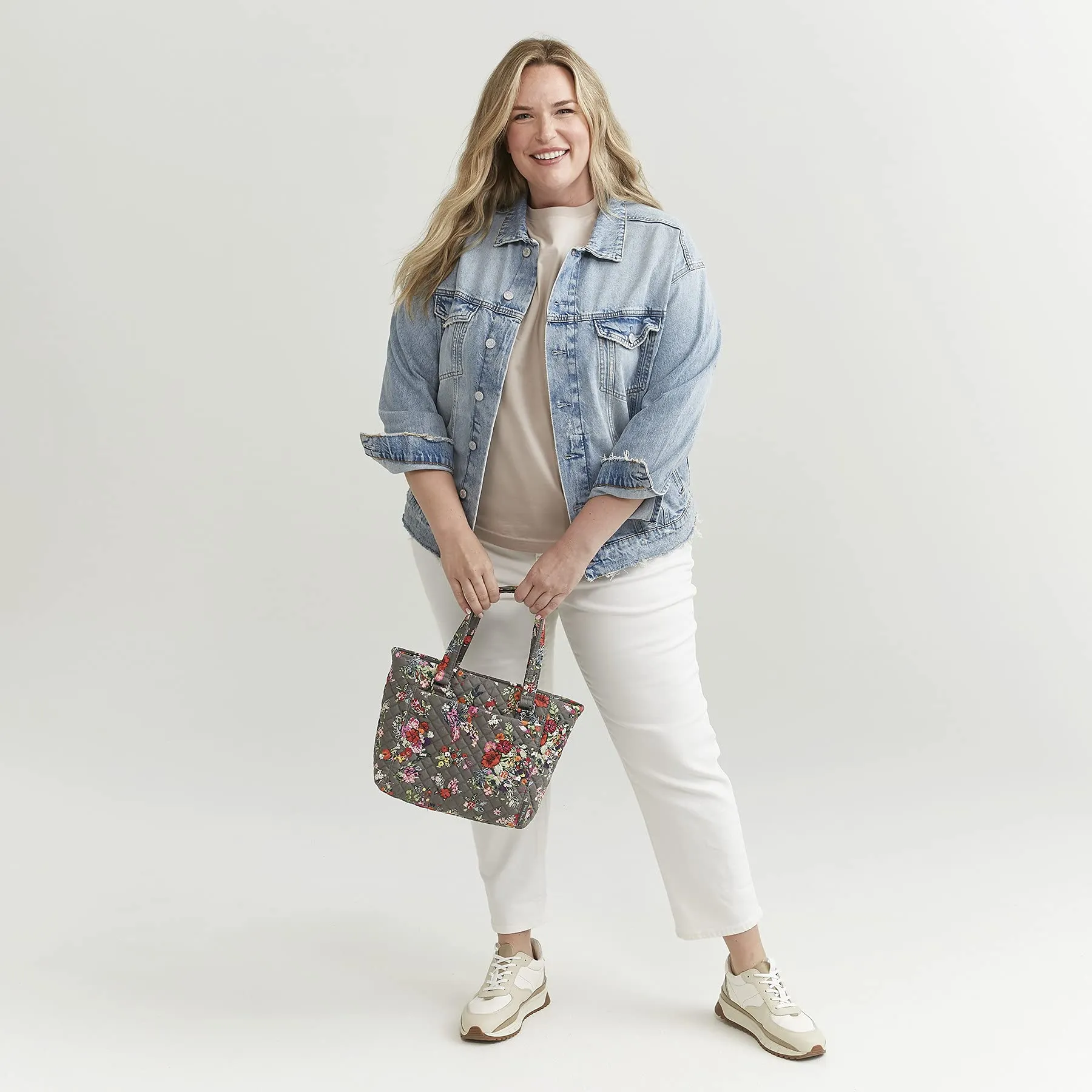 Vera Bradley Women's Cotton Multi-Strap Shoulder Satchel Purse, Island Garden - Recycled Cotton, One Size