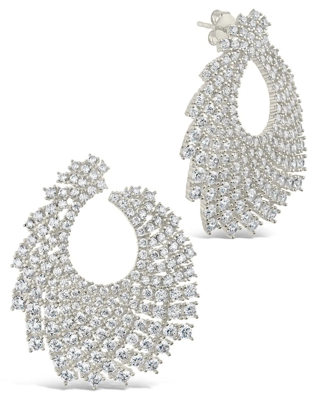 Viola CZ Statement Stud Earrings