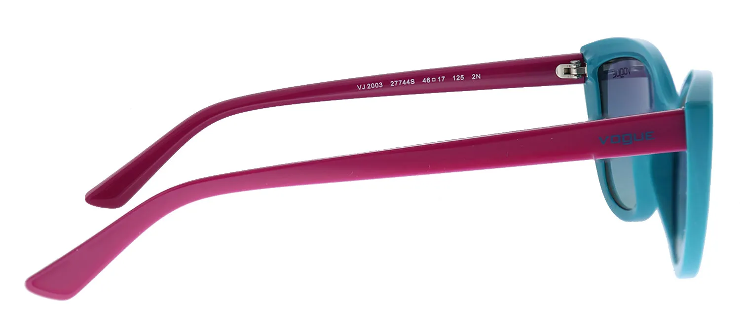 Vogue Eyewear Junior VJ 2003 27744S Cat-Eye Plastic Green Sunglasses with Blue Gradient Lens