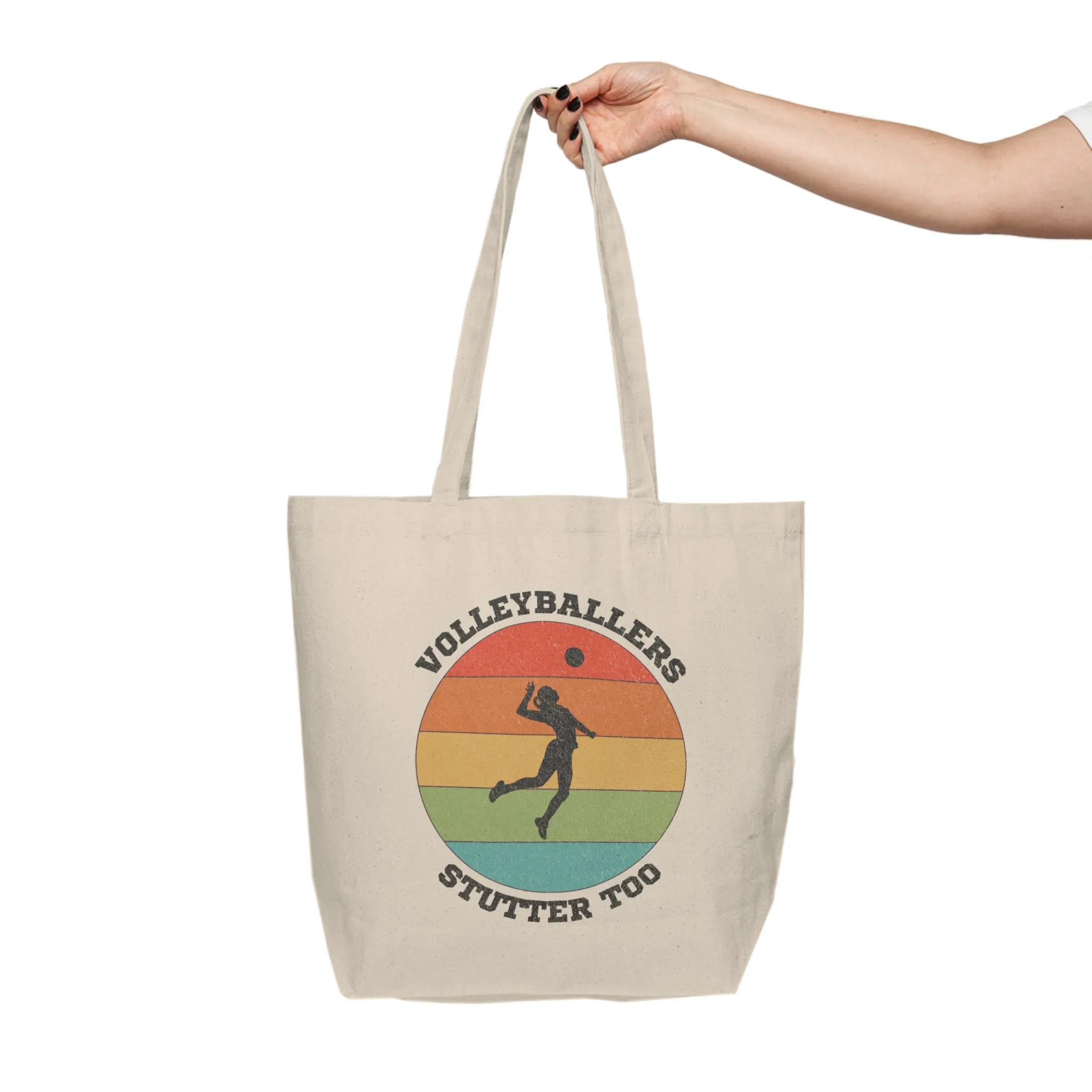Volleyballers Stutter Too Vball Player Canvas Tote