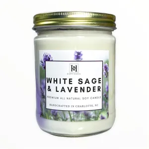 White Sage & Lavender Jar Candle-Large