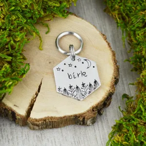 Wilderness At Night Mini Pet ID Tag