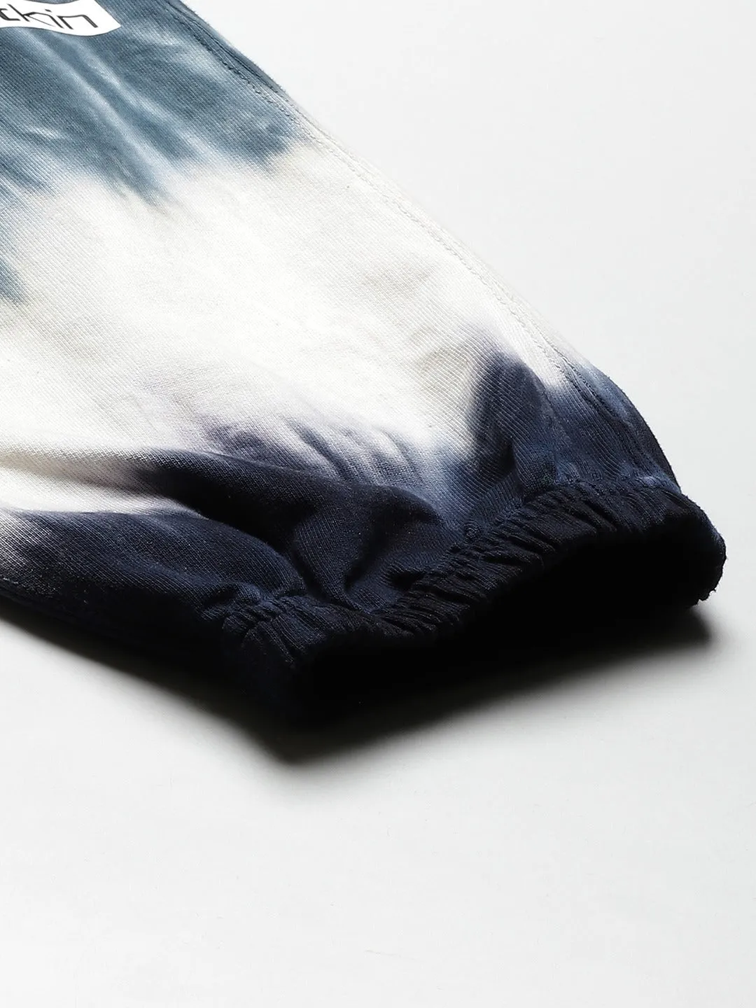 Women Navy Blue & Olive Green Tie & Dye Relaxed Joggers