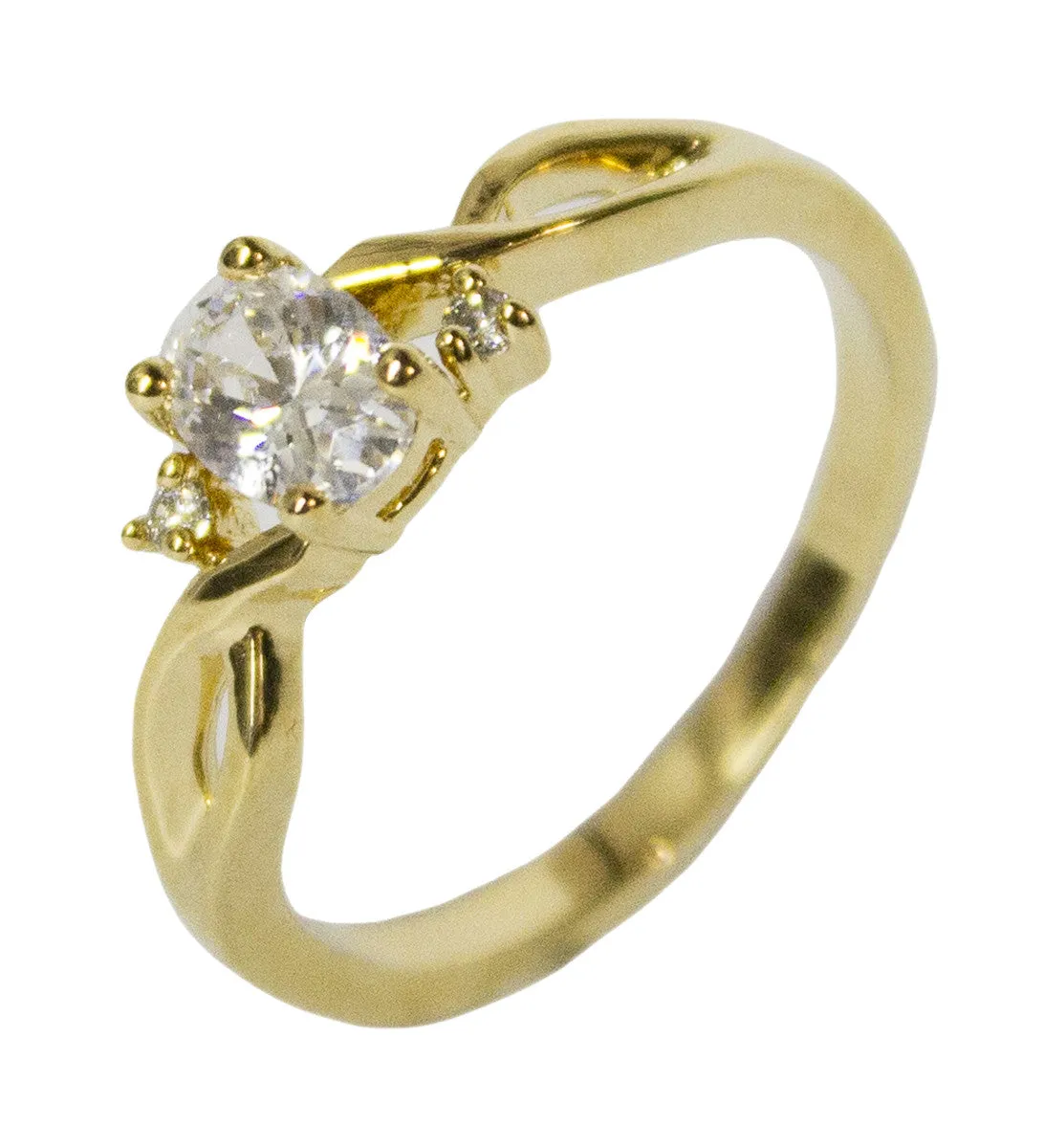 Women's 18 Kt Gold Plated Dress Ring Oval Cut CZ 113