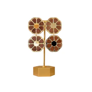 Wooden Flower Statement Earrings