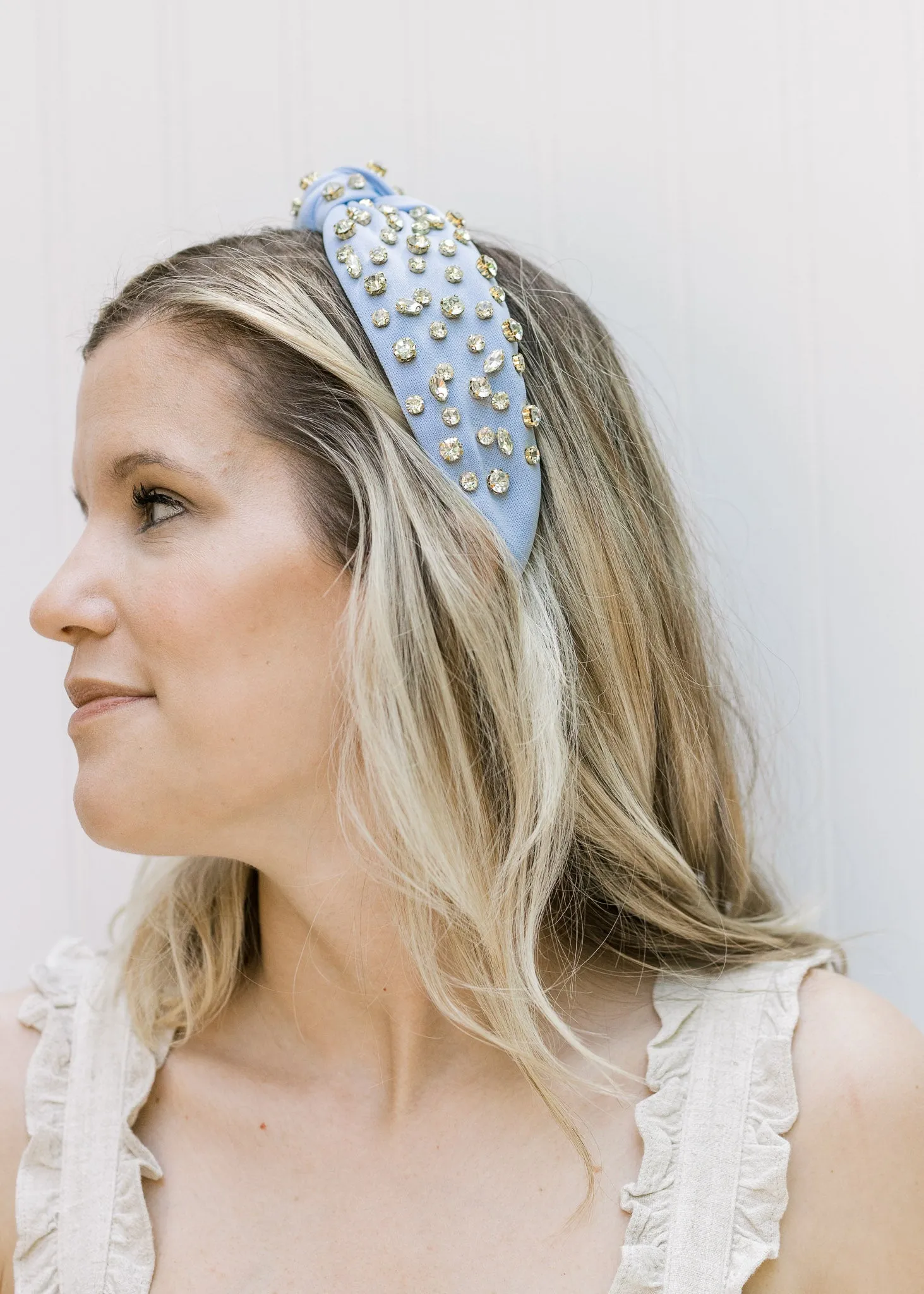 X Bejeweled Headband - Blue