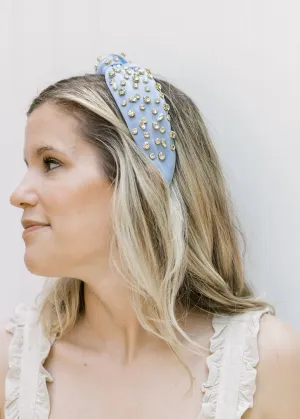 X Bejeweled Headband - Blue