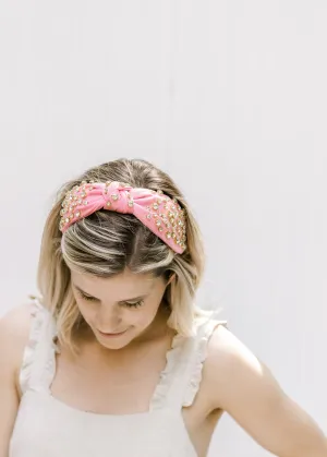 X Bejeweled Headband- Pink