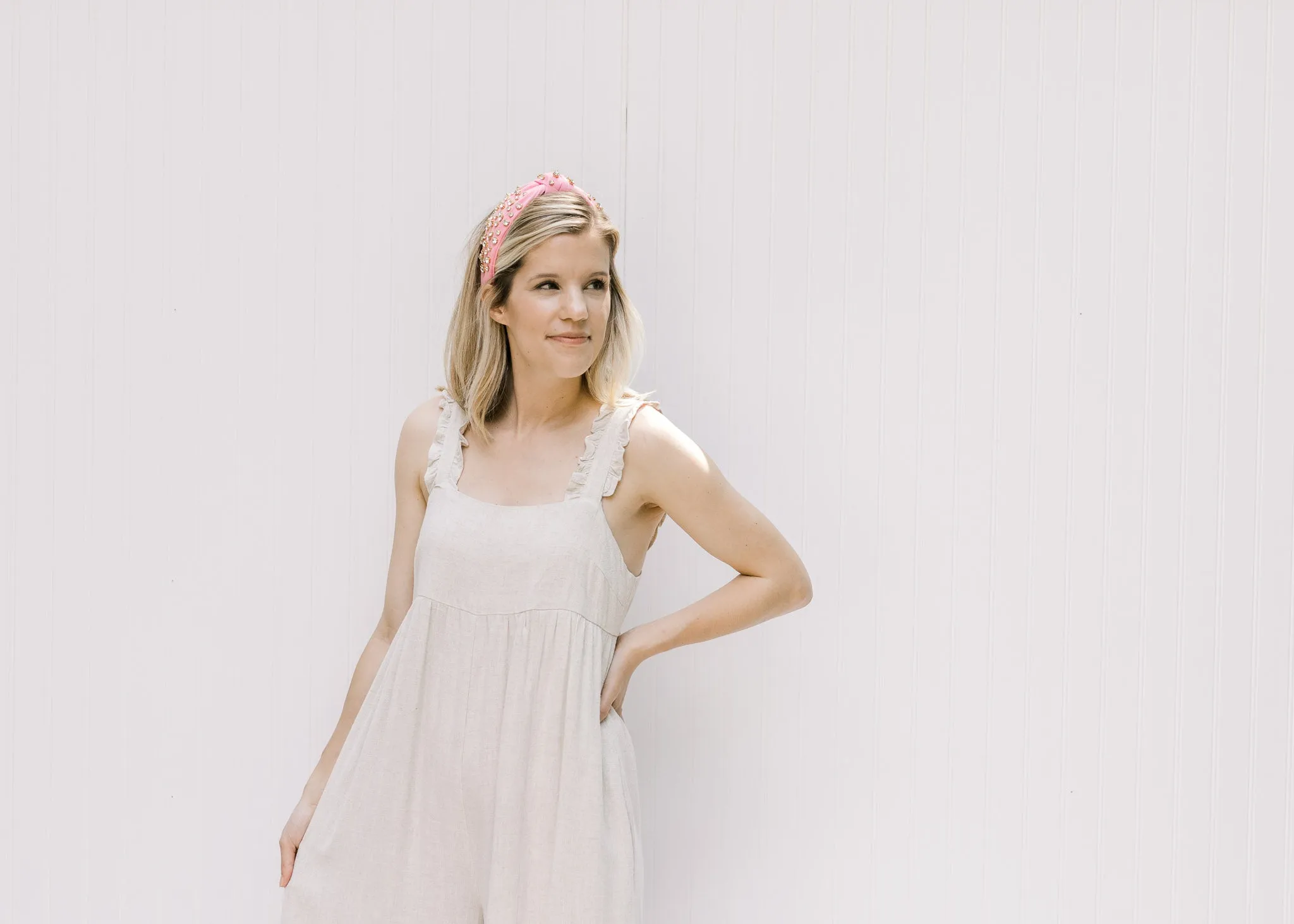 X Bejeweled Headband- Pink