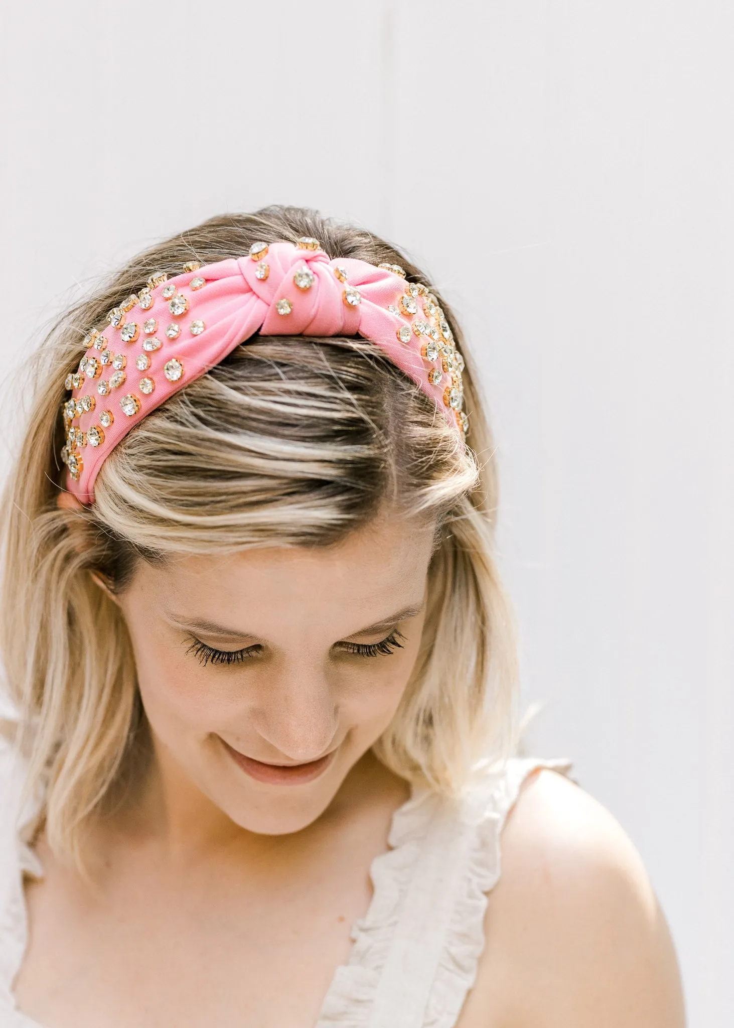 X Bejeweled Headband- Pink
