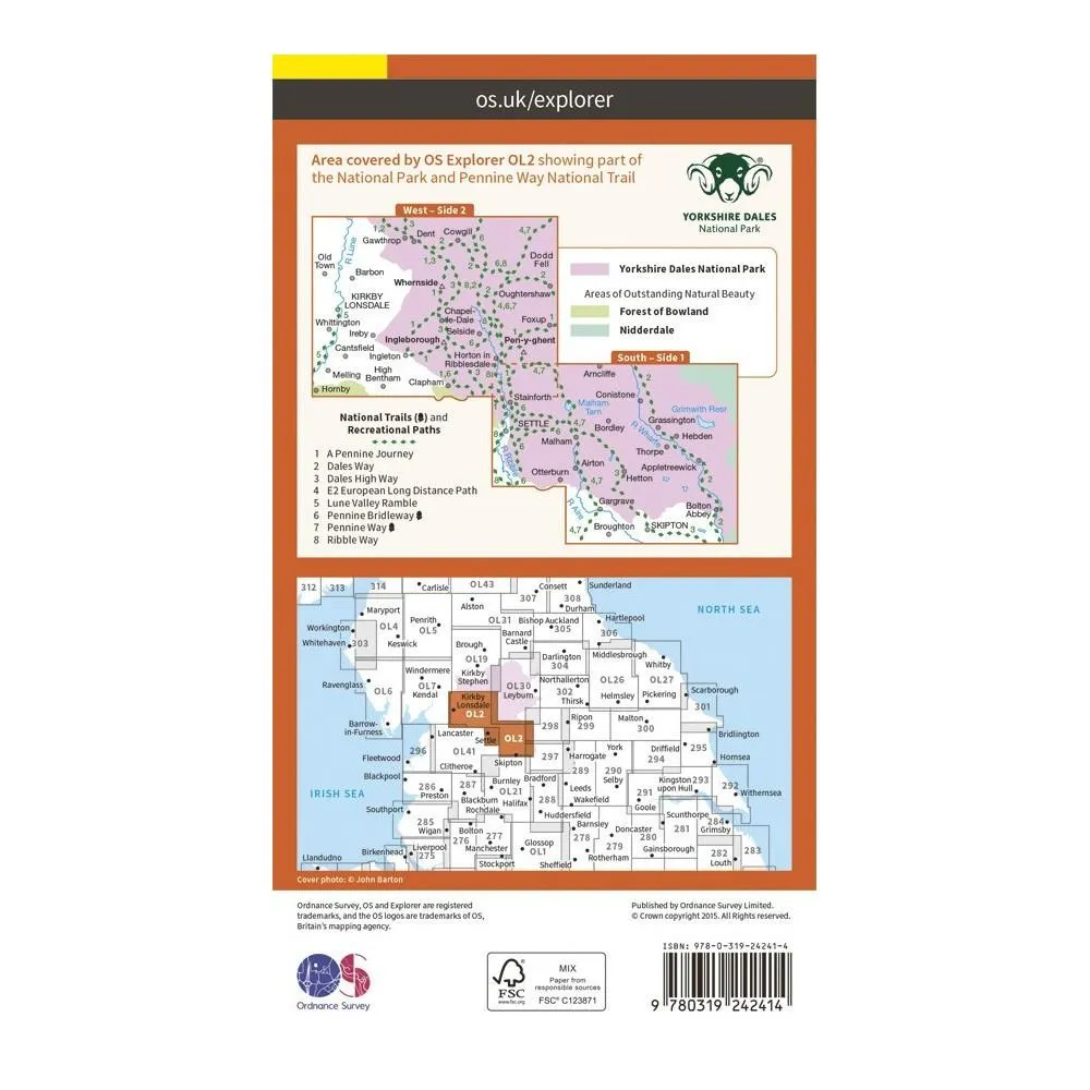 Yorkshire Dales Southern and Western Areas - OS Explorer Map OL2