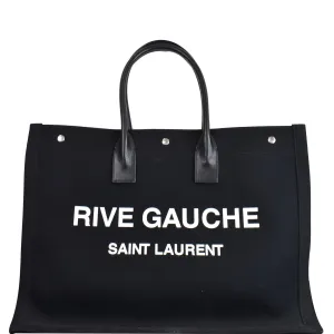 YVES SAINT LAURENT Rive Gauche Leather Tote Bag Black