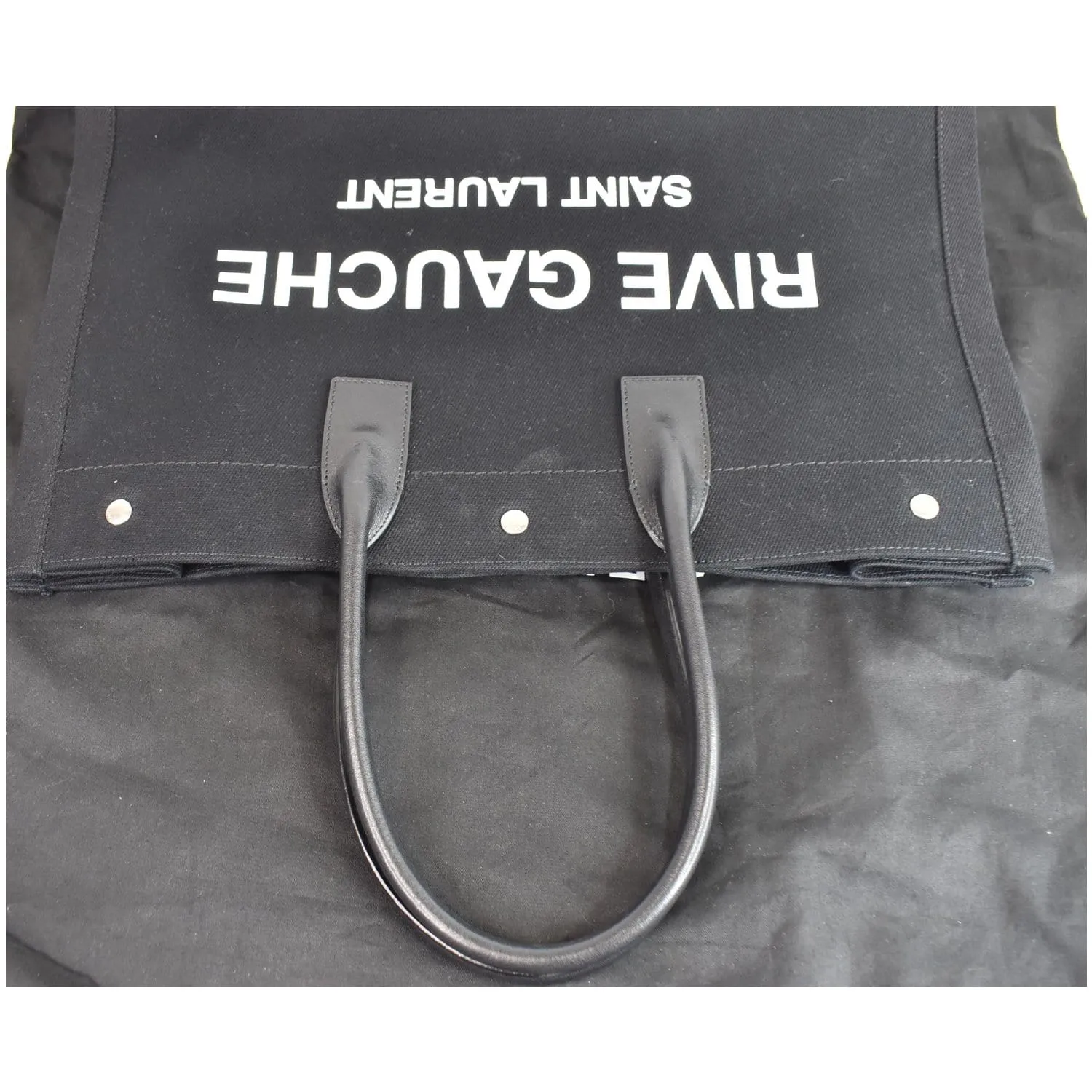 YVES SAINT LAURENT Rive Gauche Leather Tote Bag Black
