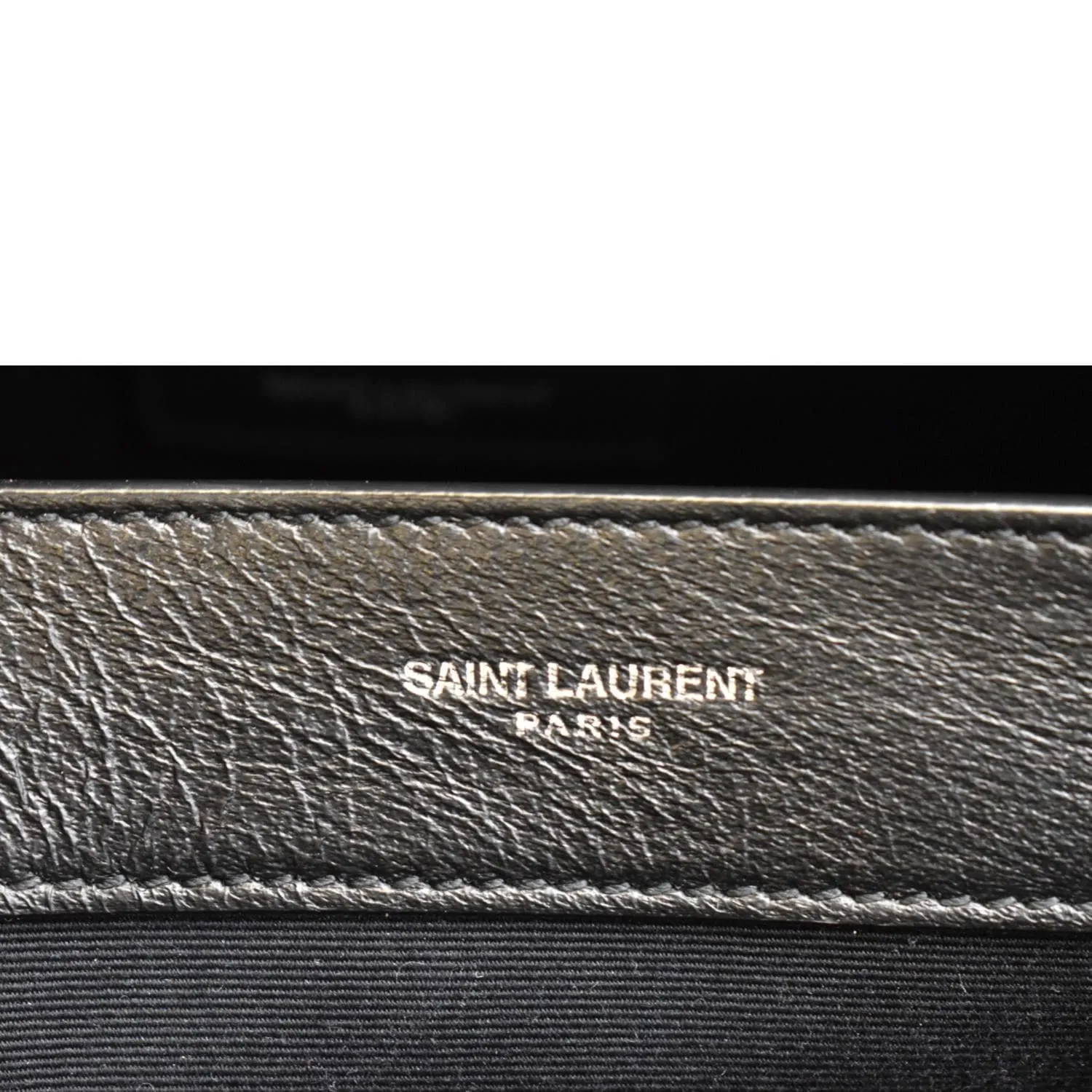 YVES SAINT LAURENT Uptown Crocodile Calfskin Embossed Tote Bag Black