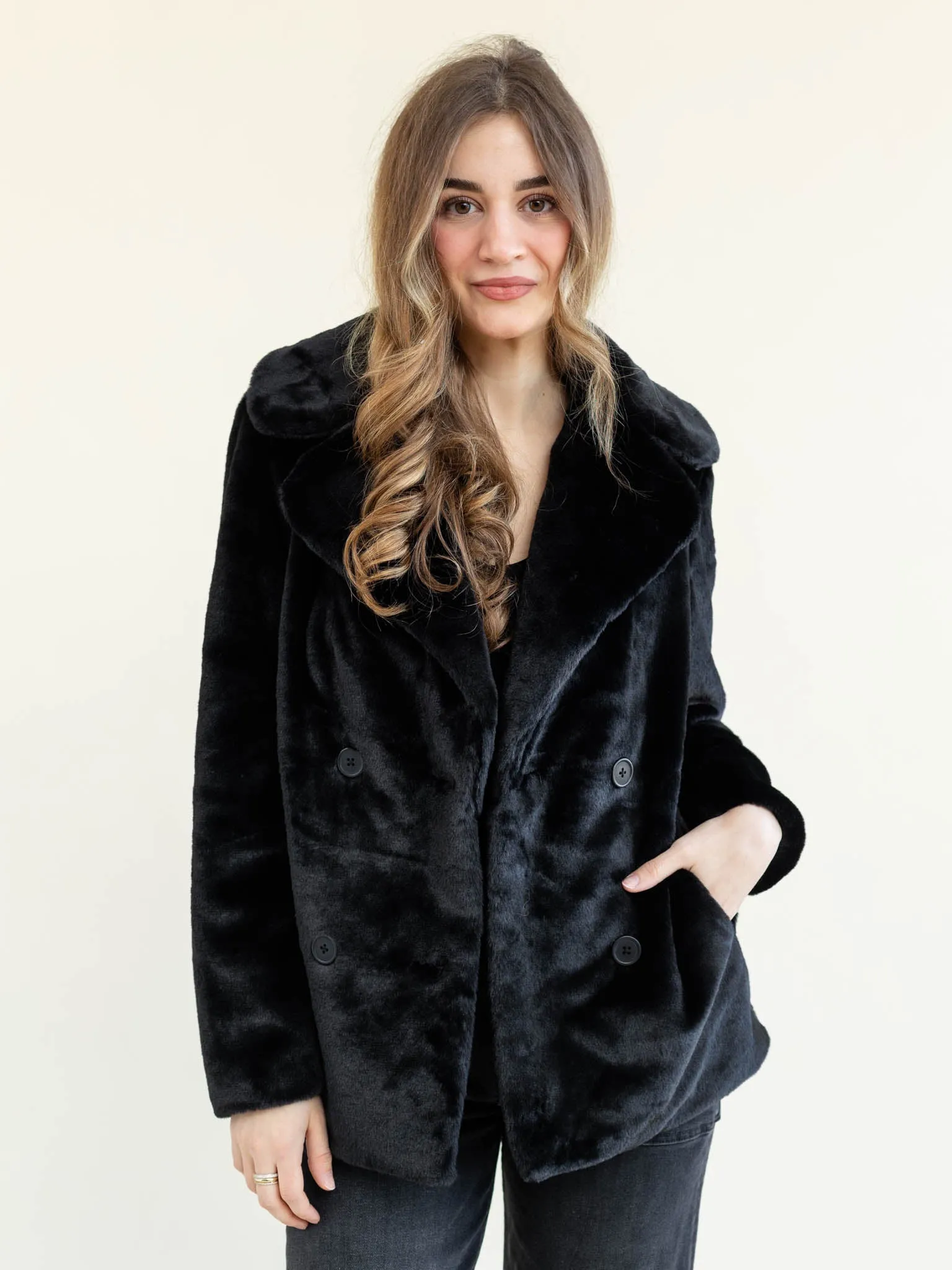 Z Supply Gem Double Breasted Fur Coat