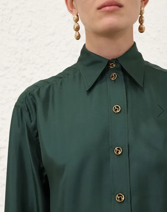 Zimmermann Pavilion Relaxed Shirt- Pine