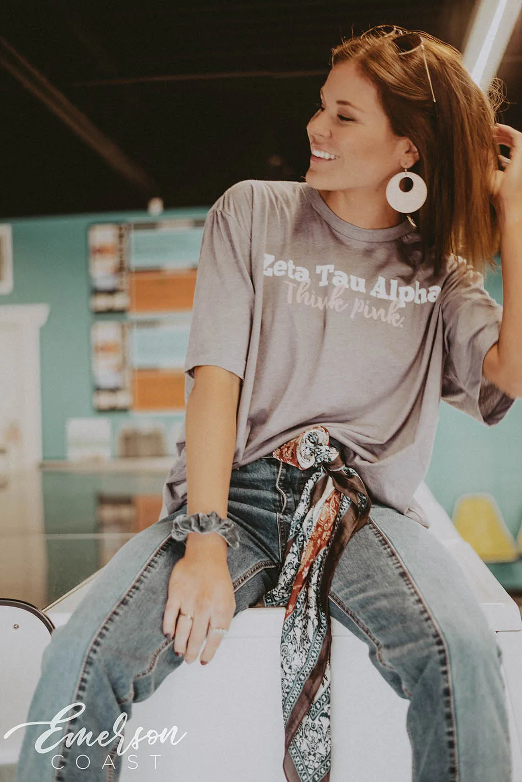 ZTA Think Pink Simple Script Tshirt